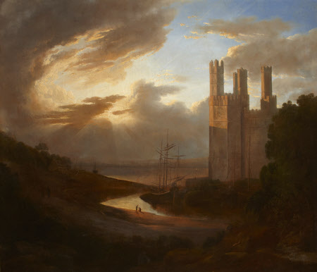 View of Caernarvon Castle with the Menai Strait