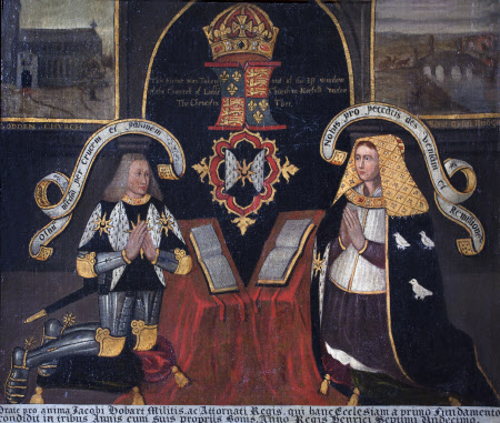 A Copy of the East Window in Loddon Church with the Kneeling Figures of Sir James Hobart, PC, MP, ...