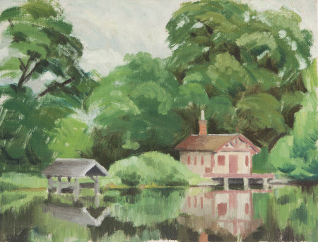 Belton Boat-house, seen from the Lake, in the Grounds of Belton House, Lincolnshire
