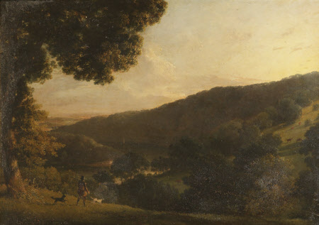 A View on the River Dart, Devon, with a Man with a Gun