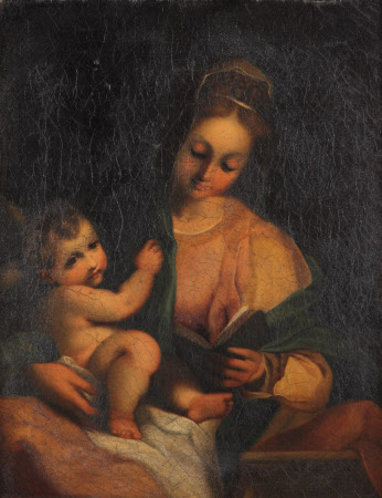 Madonna Reading and Christ Child (copy after, possibly, Frederico Barocci)