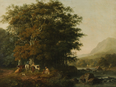 Milkmaids in a Welsh Landscape