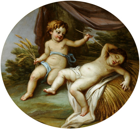 A Putto being woken from Sleep 