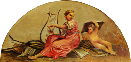 Putto with Personification of Music 