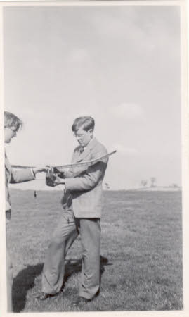 National Trust Museum of Childhood
The donor and his friend holding power model Keil Kraft Kits 'Outlaw' Plane 50' span. © National Trust