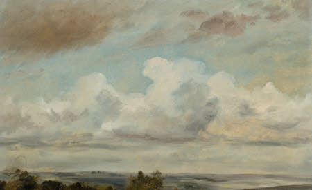 Cumulus Clouds over a Landscape