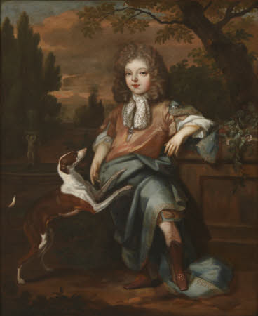 An Unknown Young Boy with a Dog