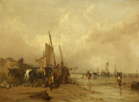 A Coast Scene with Fishing Boats 