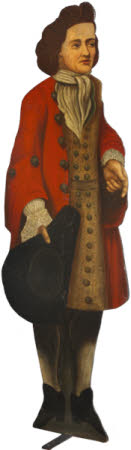 A Dummy Board Figure of a  Gentleman in Queen Anne Dress