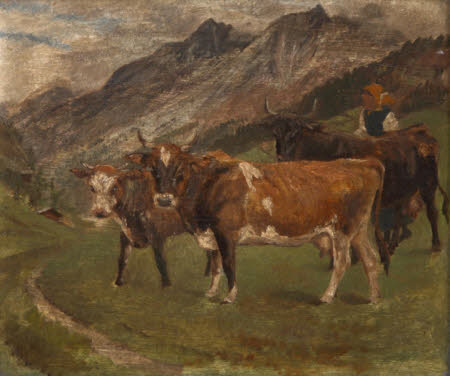 Cattle in the Italian Alps (recto); The Artist's Garden in Surrey (verso)