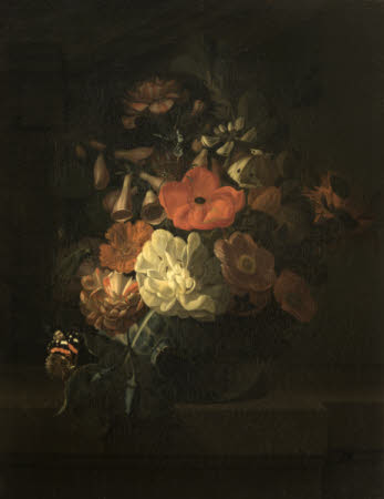 Flowers in a Glass Bowl