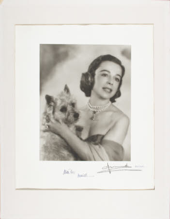Baroness Maria-Theresa Chiodelli-Manzoni, Lady Armstrong holding a dog