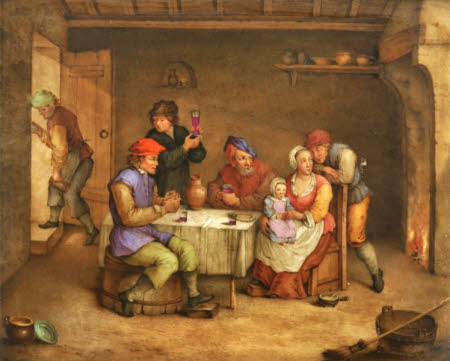 Interior with Peasants (after Teniers)