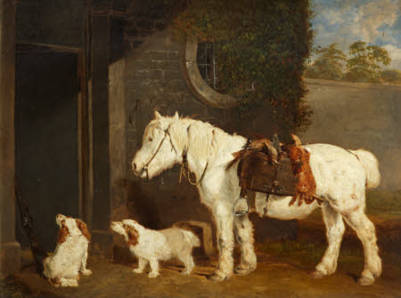 'Scrub', a Shooting Pony, aged 30 and two Clumber Spaniels