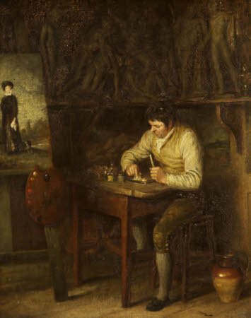 The Artist grinding his Colours