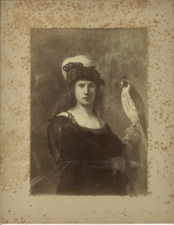 Falconer with his falcon, after the school of Rembrant van Rijn