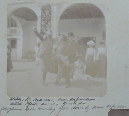 William Stokes Hulton (1852–1921) and Gioconda Mary Hulton (1887-1940) with Major Arfwedsson, Baron ...