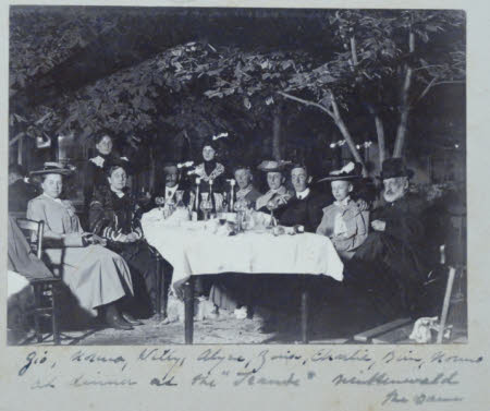 The Hulton and Villari familes at 'The Trante' restaurant, Mittenwald - August 1903