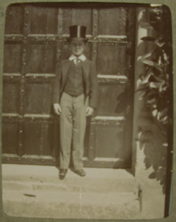 The Hon. Cecil Edward Agar-Robartes (1892-1939) outside the front door, Lanhydrock Hhouse, Cornwall