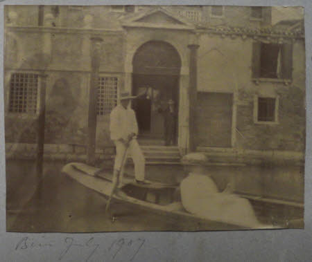 Edith Teresa Hulton, later Lady Berwick (1890-1972) aboard a sandolo - July 1907