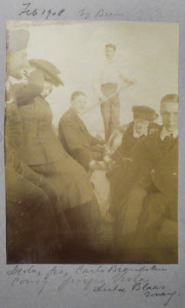 Gioconda Mary Hulton (1887-1940) and friends including Constance Houison Craufurd aboard a gondola ...