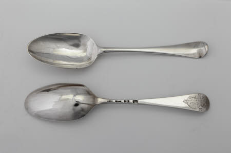 Mixed service of mid-eighteenth century Hanoverian pattern flatware