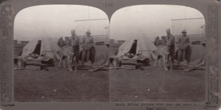 South African gunners with their pet Zebra in East Africa.