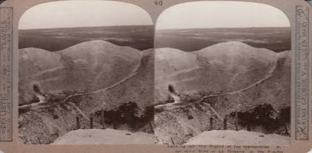 Looking into the depths of the tremendous crater of our mine fired at La Boiselle on the Somme.