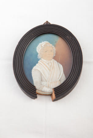 Unknown lady in a white dress