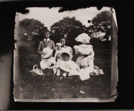 Hester Rogers, Mrs Marwood Coad holding a terrier, On her right stands the Hon. ArthurVictor ...