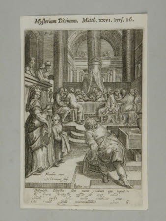 Mysterium Divinum. Matth. XXVI vers. 16. Judas Iscariot betraying Jesus to the High Priests
