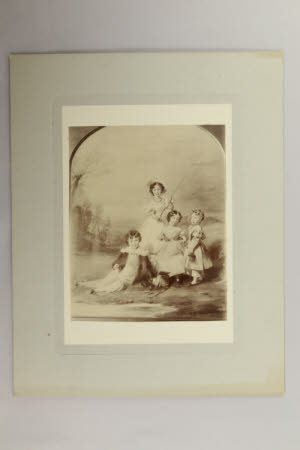Four young children fishing