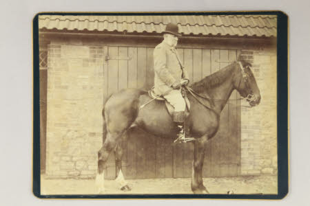 Captain George William Blathwayt on a horse.