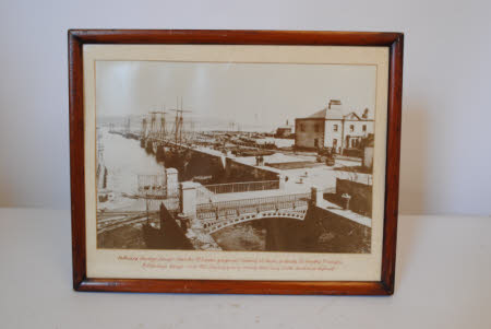 Port Penrhyn, with quarry rolling stock and slates stacked for shipment 