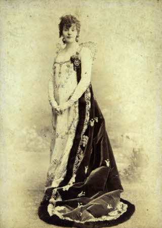 Gabrielle Réjane (1856 - 1920) as Catherine in Madame Sans-Gene at Theatre du Vaudeville, Paris.