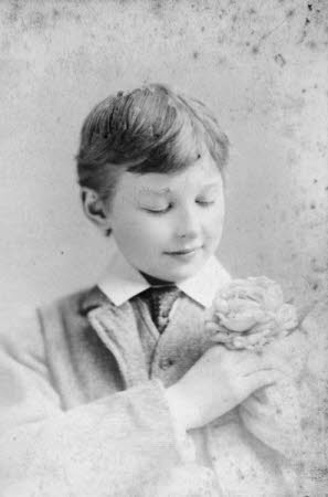 Edward Henry Gordon Craig (Stevenage 1872 - Vence 1966) as a boy, with  a flower in button hole of ...