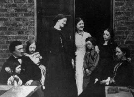 Ben and Sarah Terry with Ellen and Kate (daughters) and four other children