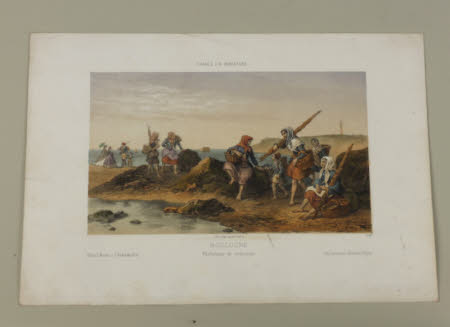 France en miniature: View of women fishing down on the beach at Boulogne (after E. Morier).