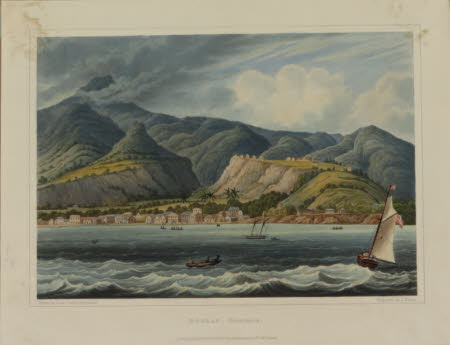 Islands of the West Indies - View of Roseau, Dominica (after Lieutenant Caddy)
