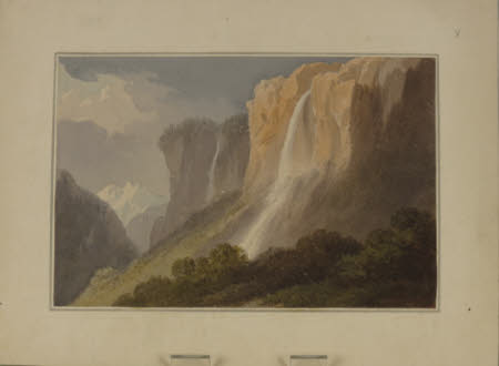 Falls of the Stubbach in the valley of Lauterbruwn, Switzerland
