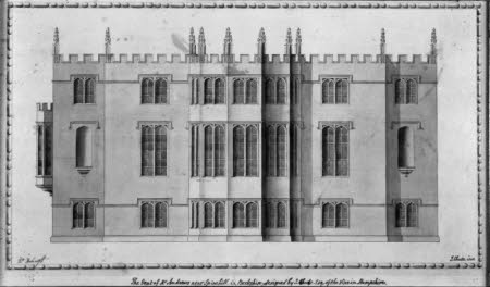 Four Designs for Donnington Grove, South side, with entrance 