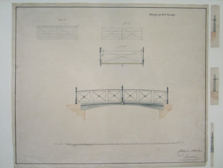 Design for a 16ft. cattle bridge at Wimpole Hall, Cambridgeshire, with three alternative designs ...
