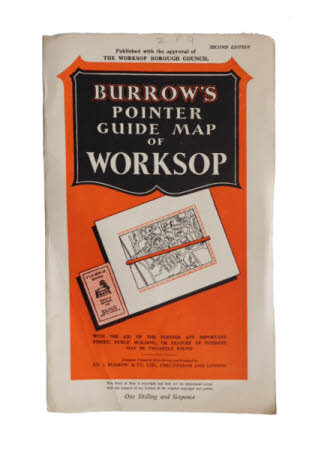 Burrow's pointer guide map of Worksop.