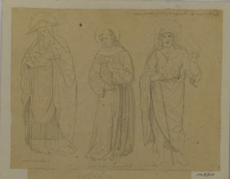 Saint ... [Hieronimus], another Holy Person and John the Baptist, from Benozzo Gozzoli