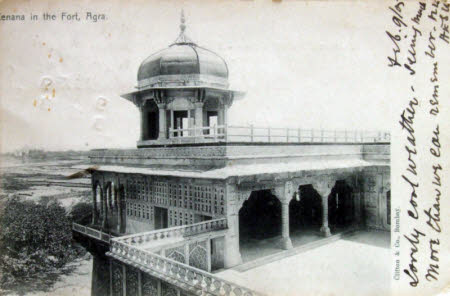 A postcard showing a view of a Fort.