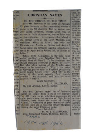 Newspaper cutting