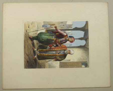 A Janissary and a Merchant in Cairo (after Achille Constant Theodore Emile Prisse d'Avennes)