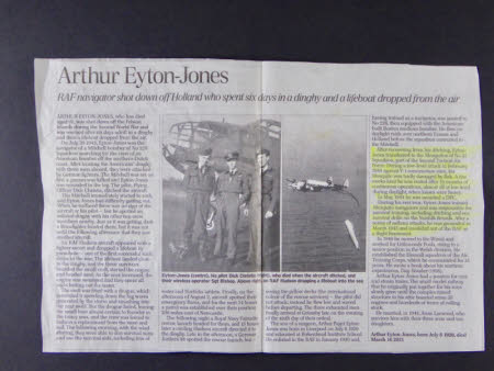 Arthur Eyton-Jones
RAF navigator shot down off Holland who spent six days in a dinghy and a ...