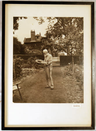 Bernard Shaw in the garden at Shaw's Corner