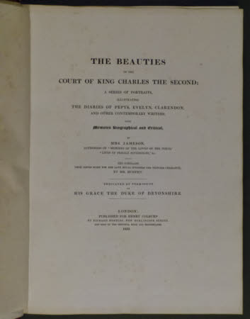 The beauties of the court of King Charles the Second; . a series of portraits, illustrating the ...